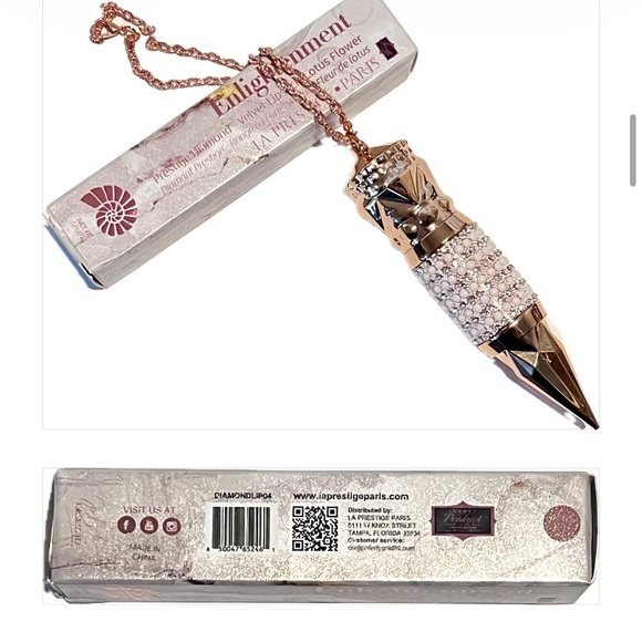 LA PRESTIGE PARIS Enlightenment Velvet Lipstick & Case in Lotus Flower Pink. NEW - Picture 9 of 16